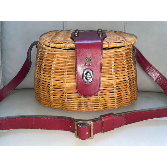 Etienne Aigner Handbags - Vintage Etienne Aigner Wicker Fishing Creel Style 1950s–1960s MCM Purse - READ
